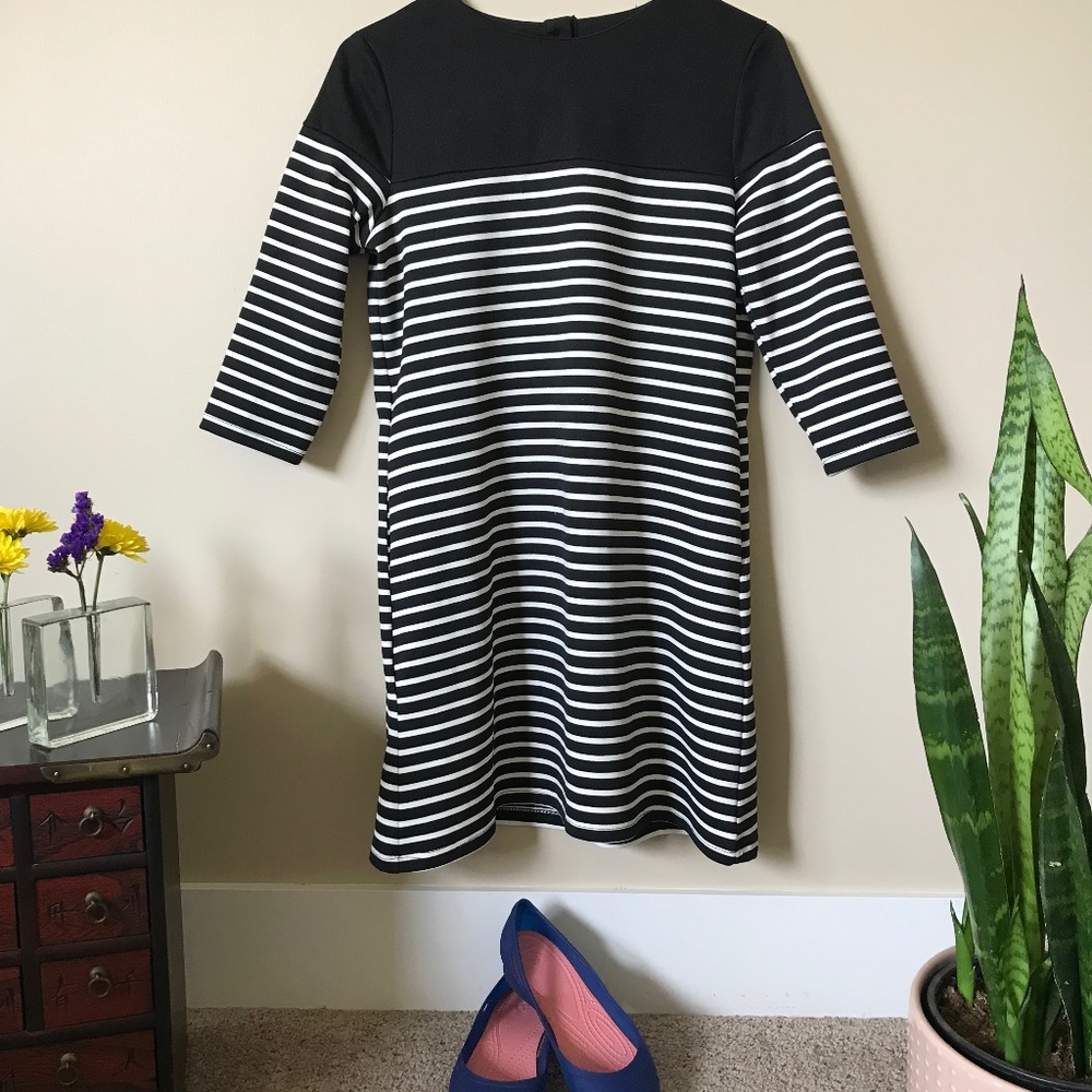 Black and white stripped dress